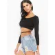 Women Casual Long Sleeve Backless Crop T-shirt Fashion Solid Stretch Bare Midriff Tops Slim Skinny Tees With Bandage