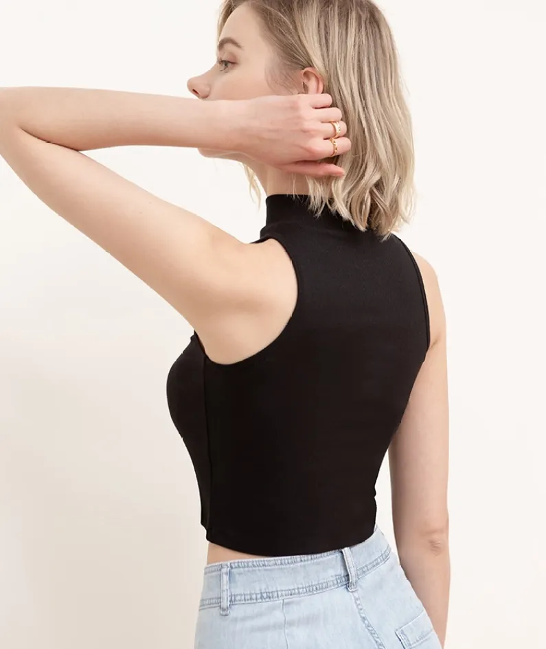 Women Summer Casual Solid Ribbed Knitted Tank Top Lady Short Elastic Fitness Off Shoulder Vest Bodycon Crop Tees