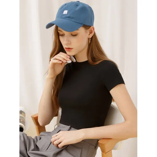 Women Summer Casual Fashion Solid Modal Short Sleeve T-Shirt Basic O-Neck Tops  White Black Skinny Tees