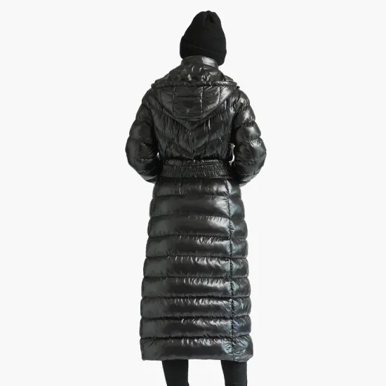  Winter Long Windproof Waterproof Parkas Coats For Women Thick Warm Puffer Jackets With Belt Fashion Hooded Outerwear