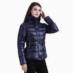  Winter Short Parkas Slim Design Puffer Jackets For Women Warm Coats With Belt Windproof Waterproof Thick Outerwear