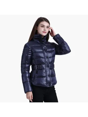  Winter Short Parkas Slim Design Puffer Jackets For Women Warm Coats With Belt Windproof Waterproof Thick Outerwear