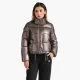  Winter Thick Parka Short Padded Puffer Jacket Coat For Women Fashion Solid Golden Grey Outdoor Casual Warm  Outwear