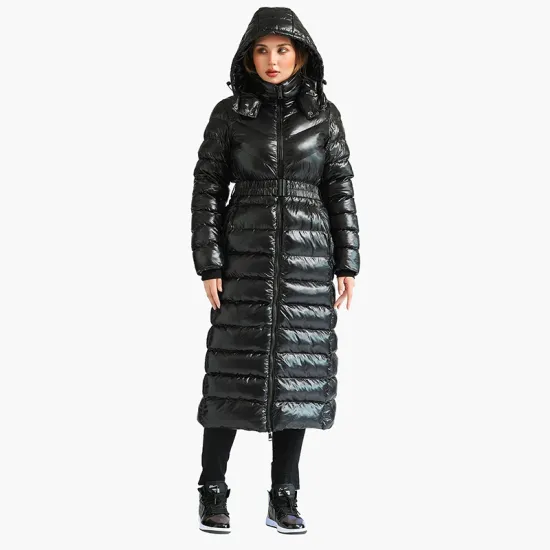  Winter Long Windproof Waterproof Parkas Coats For Women Thick Warm Puffer Jackets With Belt Fashion Hooded Outerwear