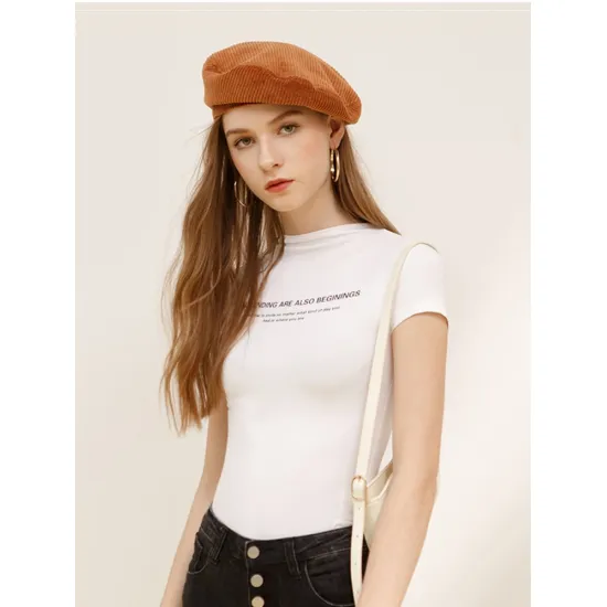 Women Summer Casual Fashion Modal Short Sleeve T-Shirt With Letter Basic Half Turtleneck Tops White Black Skinny Tees