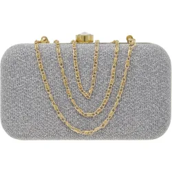 AILTINO Party Silver  Clutch  - Regular Size