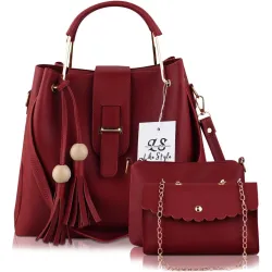 LIKE STYLE Women Maroon Shoulder Bag - Regular Size  (Pack of: 3)