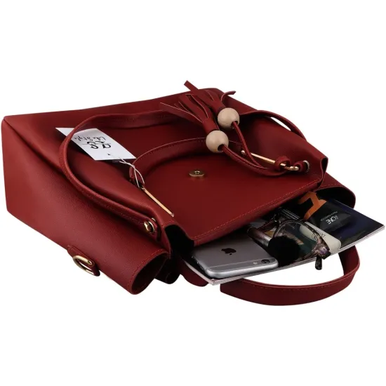 LIKE STYLE Women Maroon Shoulder Bag - Regular Size  (Pack of: 3)