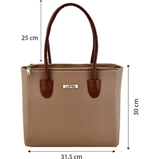 LaFille Women Beige Hand-held Bag - Extra Spacious  (Pack of: 5)