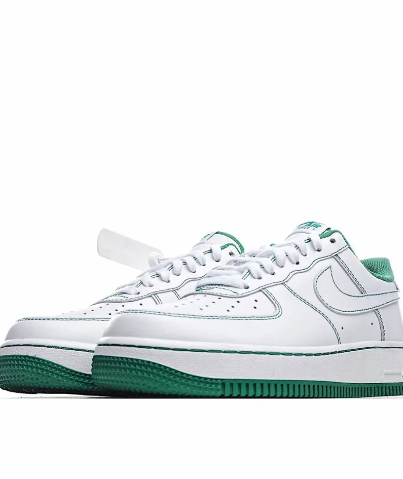 Nike Air Force 107 White and Green Low Top