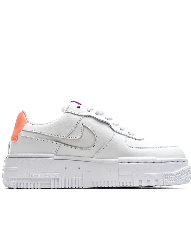 Nike Air Force 107 Low-Top Sneakers White and Orange Reflective Hook