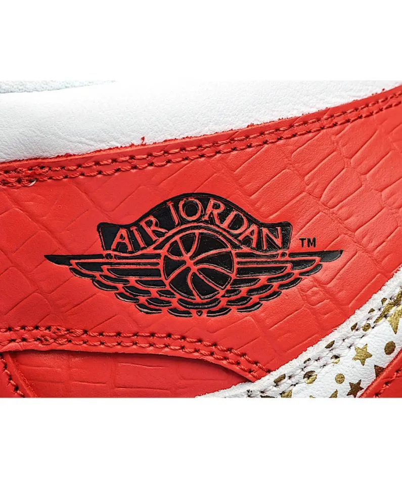 Supreme x AirJordan Retro AJ1 high-top basketball shoes
