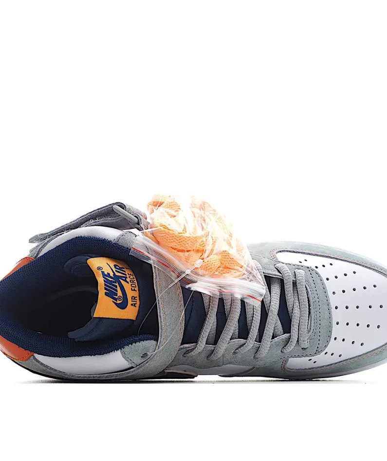 Nike Air Force 1 White Gray Blue Orange