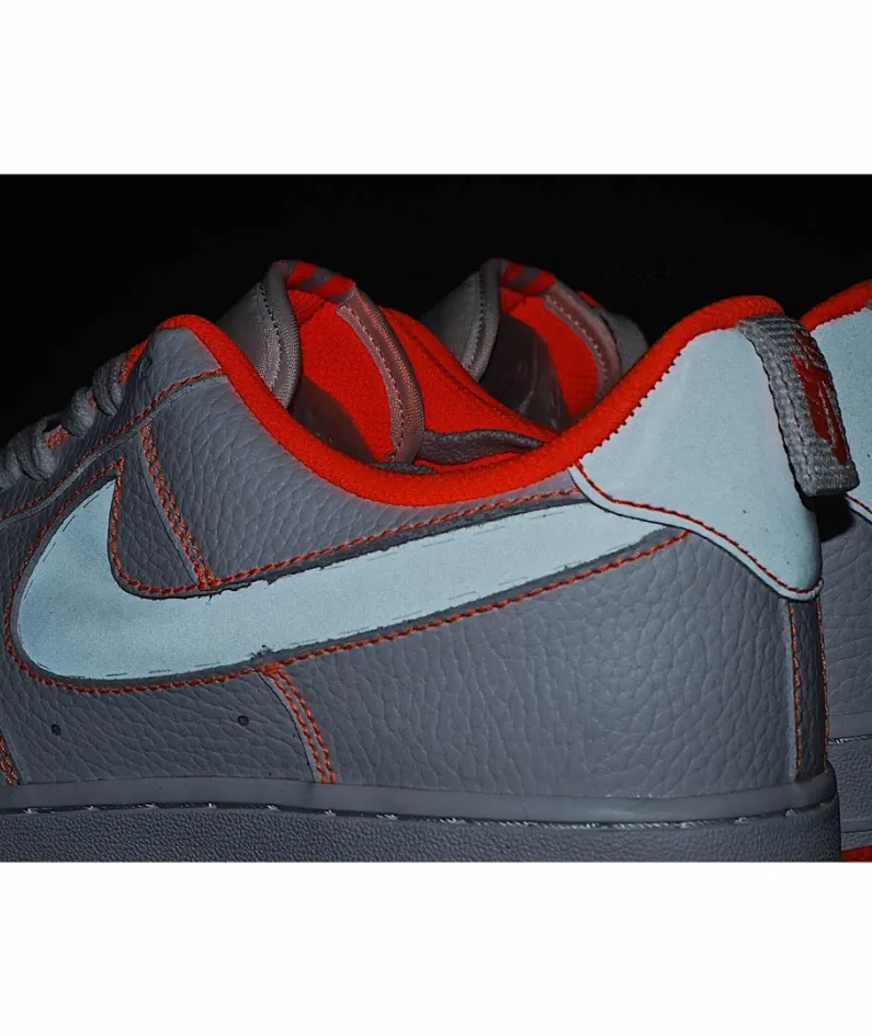 Nike Air Force 1 Low White Orange 3M Reflective