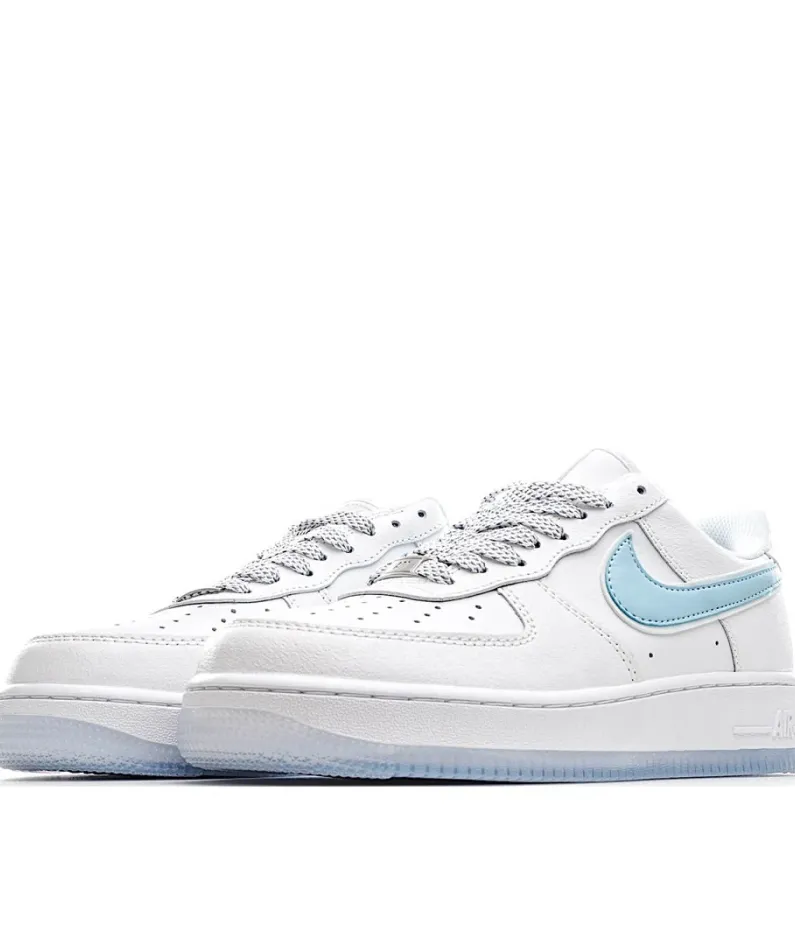 Nike Air Force 1 Sneakers White and Blue 3M Reflective