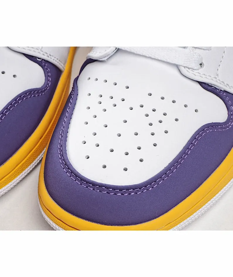 Air Jordan 1 Low Joe 1 Low Basketball Shoes Purple Gold Lakers
