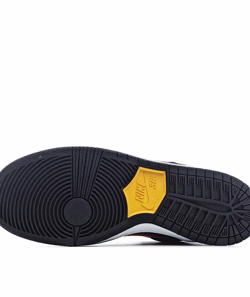 Nike SB DunkHigh Black Orange Yellow Hook High Cut