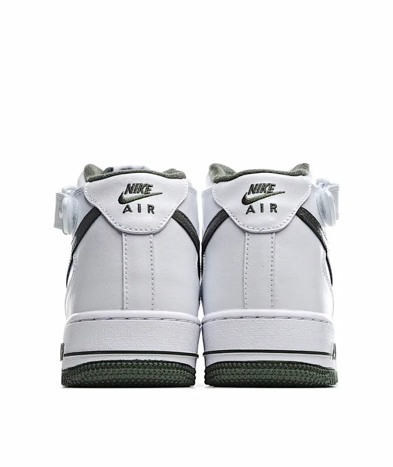 Nike Air Force 1 MID White and Green Mid-Top Sneakers