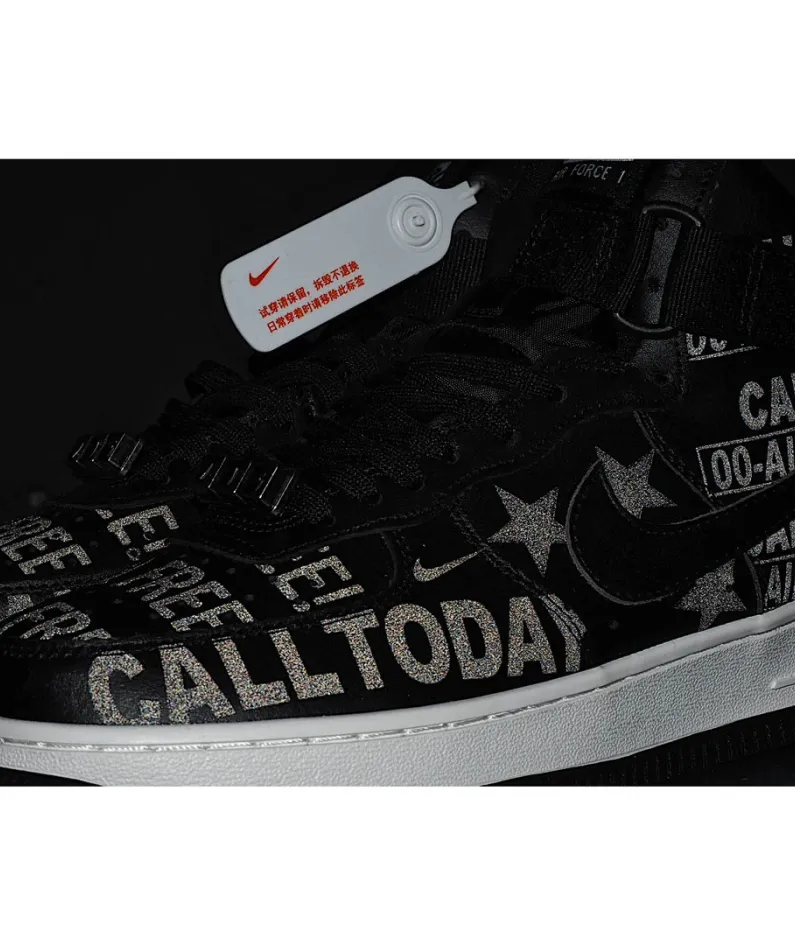 Nike Air Force 1 07 Premium Black Grey 3M Reflective