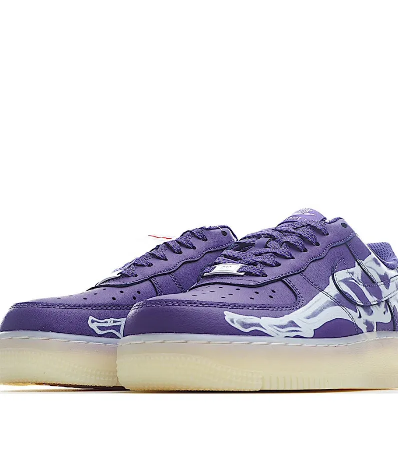 NikeAir Force 1 Skeleton Low Top Sneakers Purple NikeAir Force 1 Skeleton Low Top Sneakers Purple