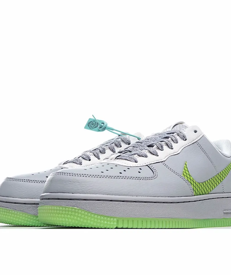 Nike Air Force 1 Low Grey-Green Drop Hook Low-Top Sneakers