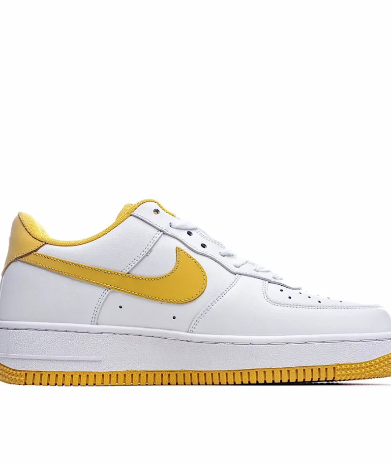 Nike Air Force 1 Low Low Top White and Yellow Double Hook