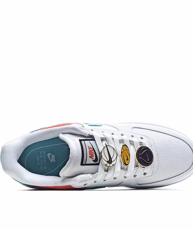 Nike Womens Air Force 1 07 SEWhite/Light Aqua Low Top Sneakers