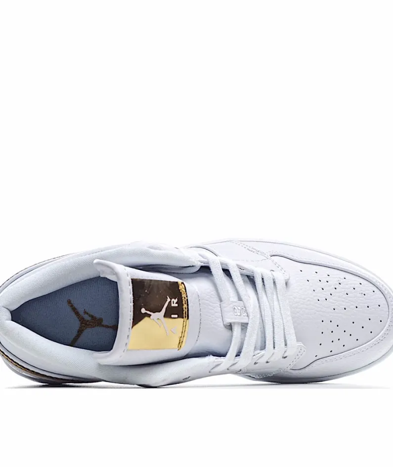 Wmns Air Jordan 1 Retro Low 'White Metallic Gold'