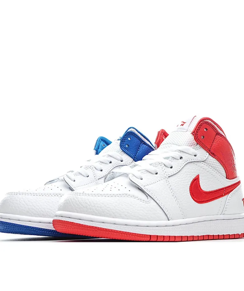 Air Jordan 1 MID Blue and Red Mandarin Ducks DH0200-100 Mid Series