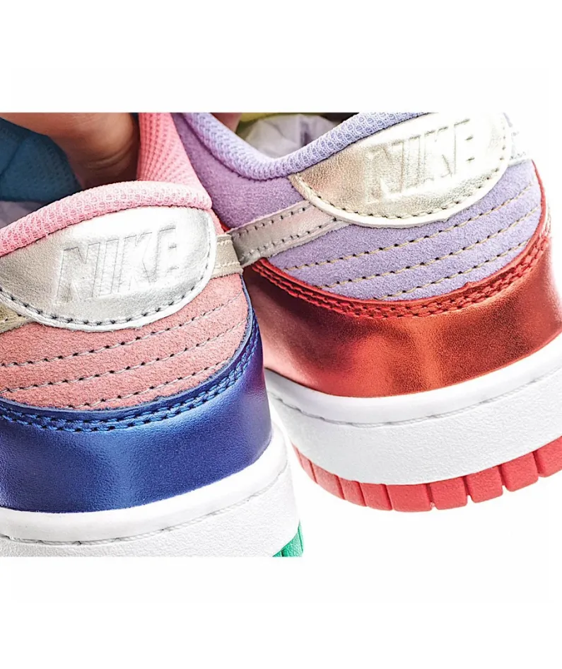 Nike Dunk Low Sunset PulseSB Sneakers Blue Pink Silver Green Red