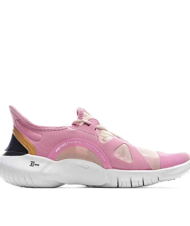 NIKE FREE RN FLYKNIT 5.0 Running Shoes Pink Gold