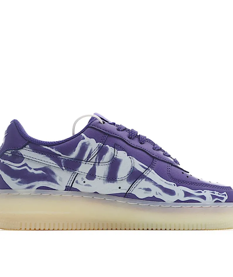 NikeAir Force 1 Skeleton Low Top Sneakers Purple