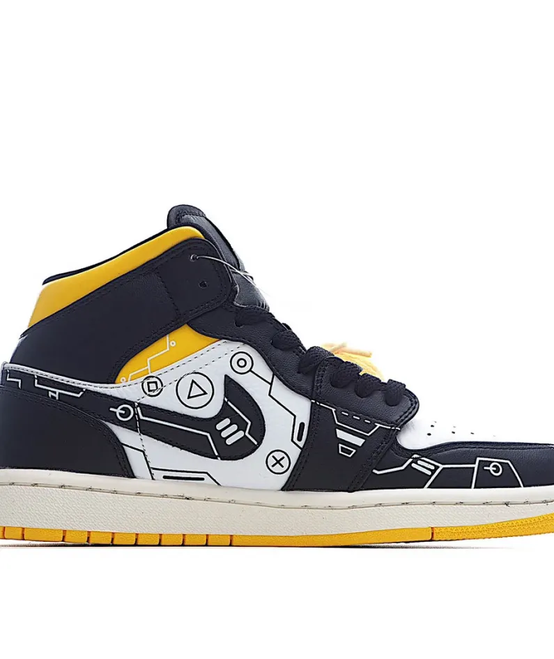 Air Jordan 1 Mid Video Game Series AJ Mid Basketball Shoes