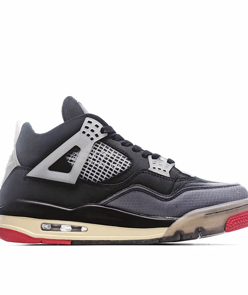 Air Jordan AJ4 RetroCream Cicada Wing Black Gray Red Air Jordan AJ4 RetroCream Cicada Wing Black Gray Red