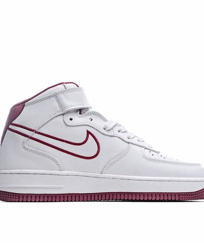 Nike Air Force1 white and red mid-top