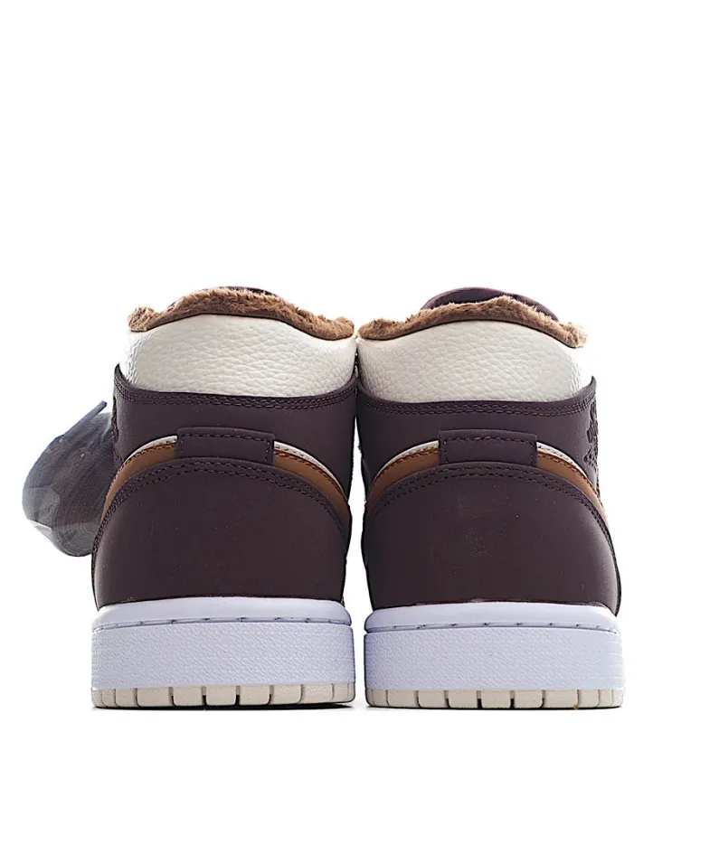 Air Jordan 1 Mid AJ1 Mid Basketball Shoes Beige Brown