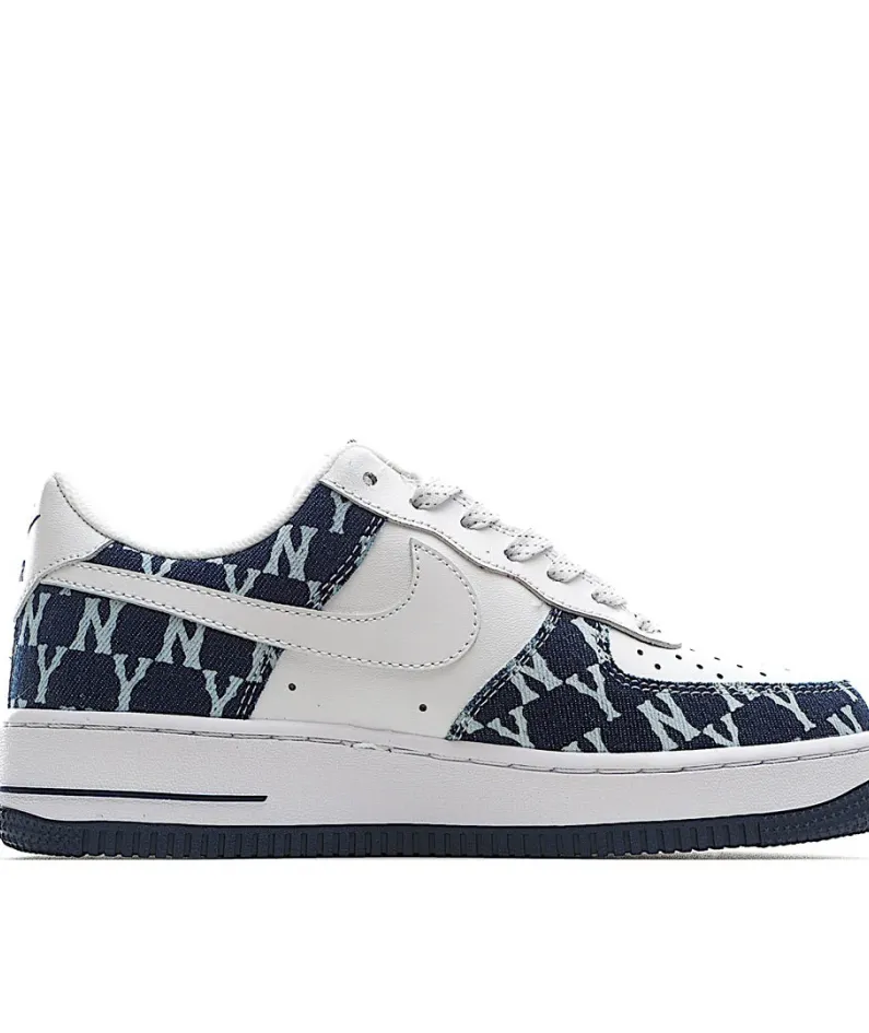 Nike Air Force 1'07 White and Blue Denim Print Panel