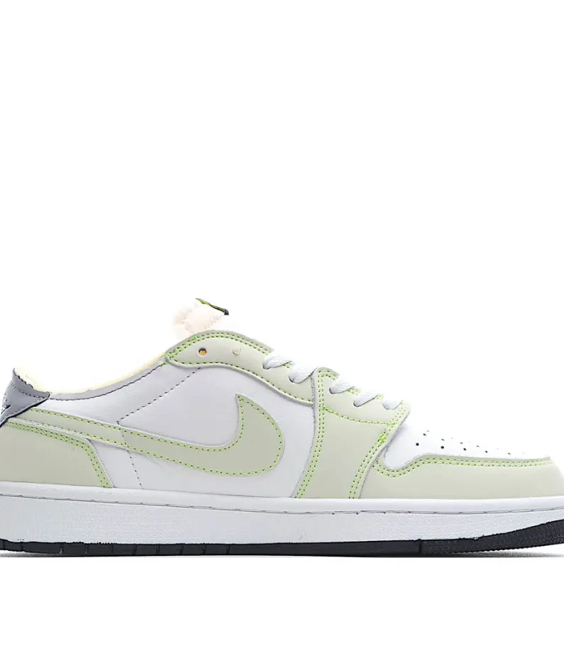 Air Jordan 1 Low Low Top Retro Culture Basketball Shoes White Green