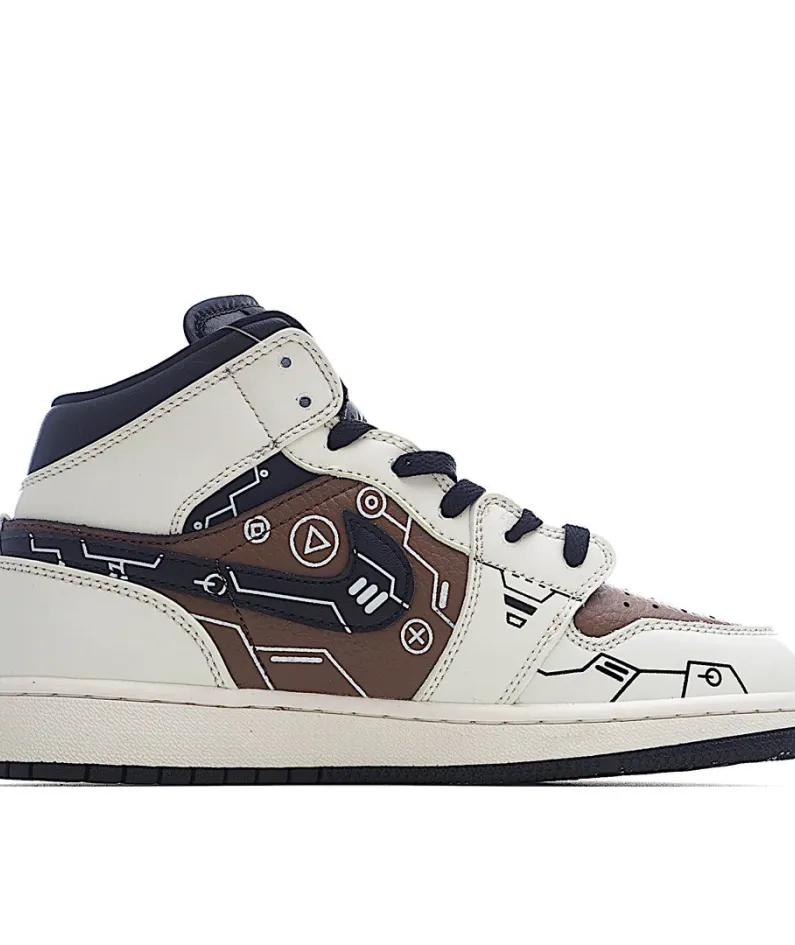 Air Jordan 1 Mid Video Game Series AJ Mid Basketball Shoes
