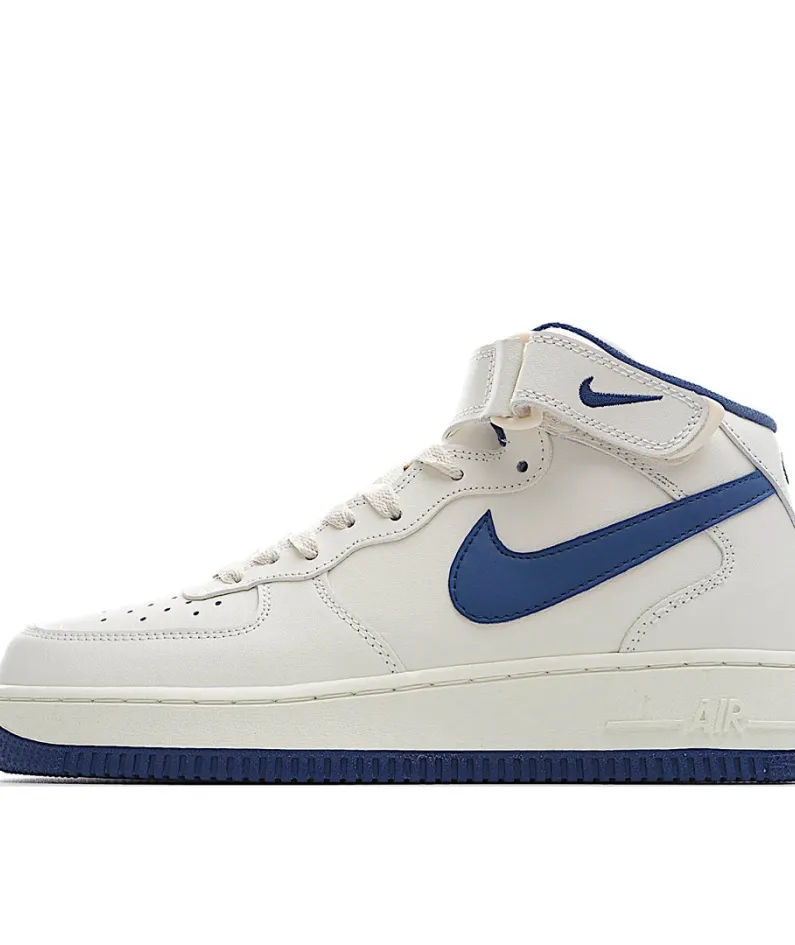 Nike Air Force 107 White and Blue Mid Top