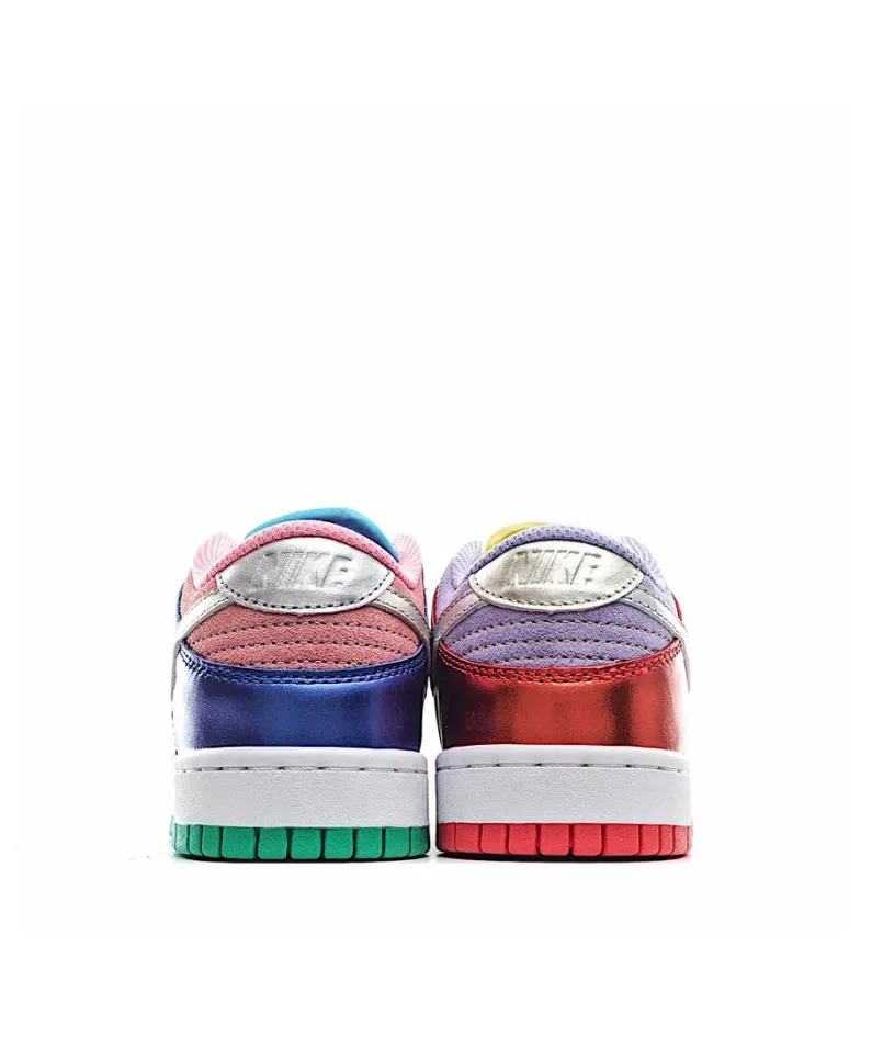 Nike Dunk Low Sunset PulseSB Sneakers Blue Pink Silver Green Red