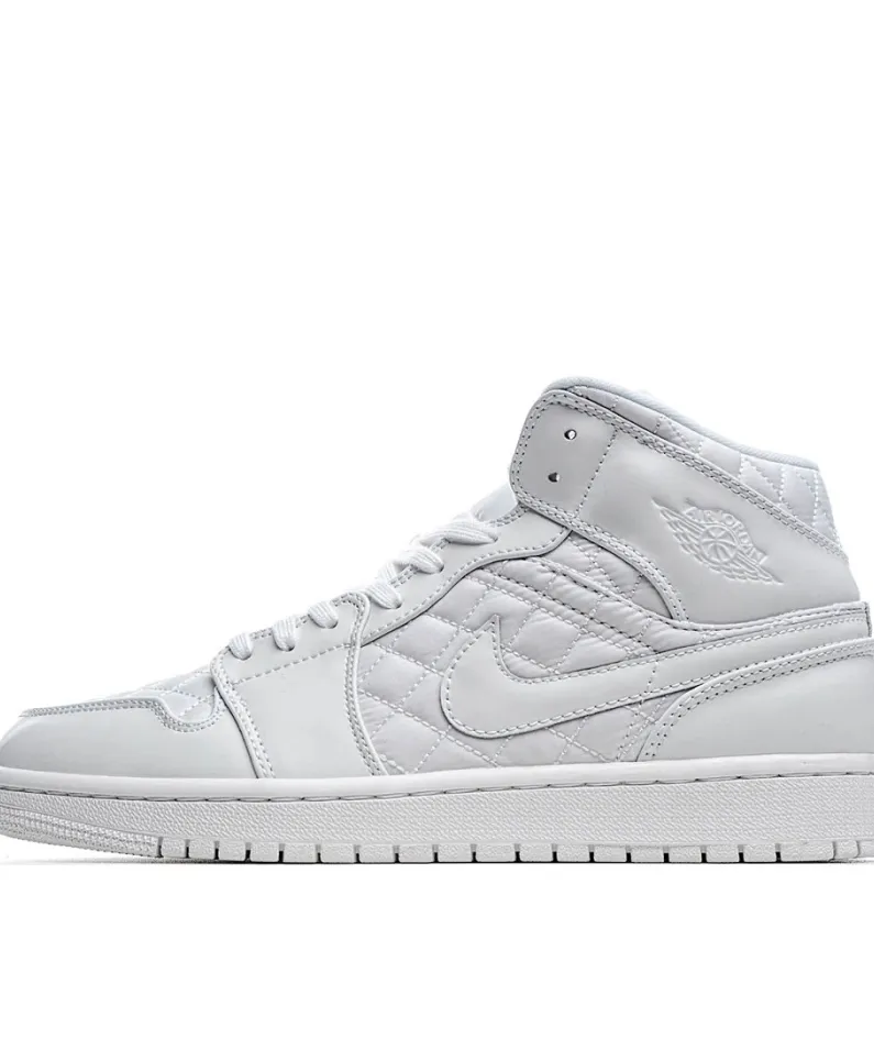 Wmns Air Jordan 1 Mid SE 'White Quilted'