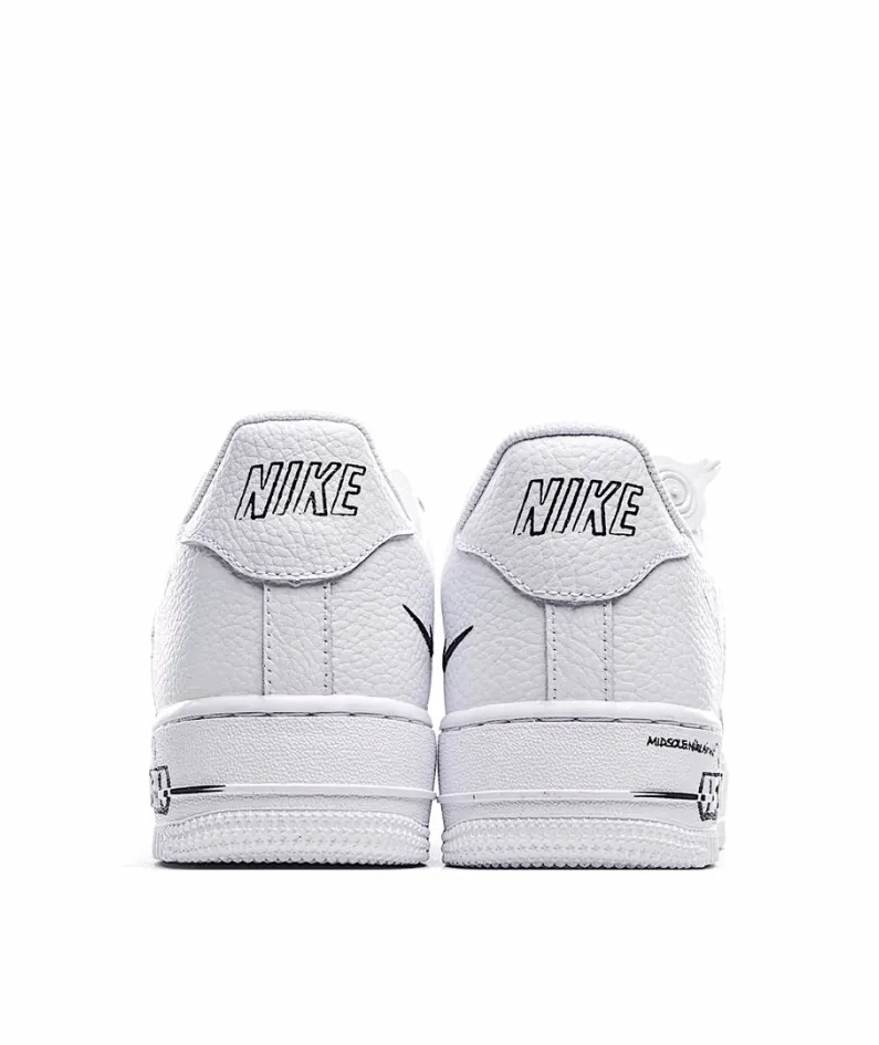 Nike AIR FORCE 1 SCHEMATIC WHITE/BLACK Sketch Black & White
