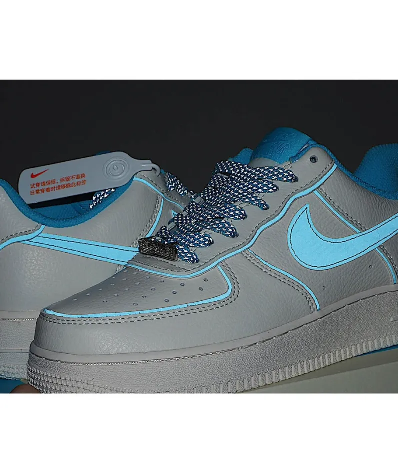 NikeAir Force 1 07 Low Beige Blue Low Top