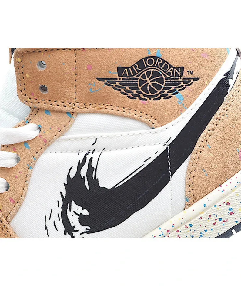 Air Jordan 1 Mid SE GS 'Brushstroke Paint Splatter'