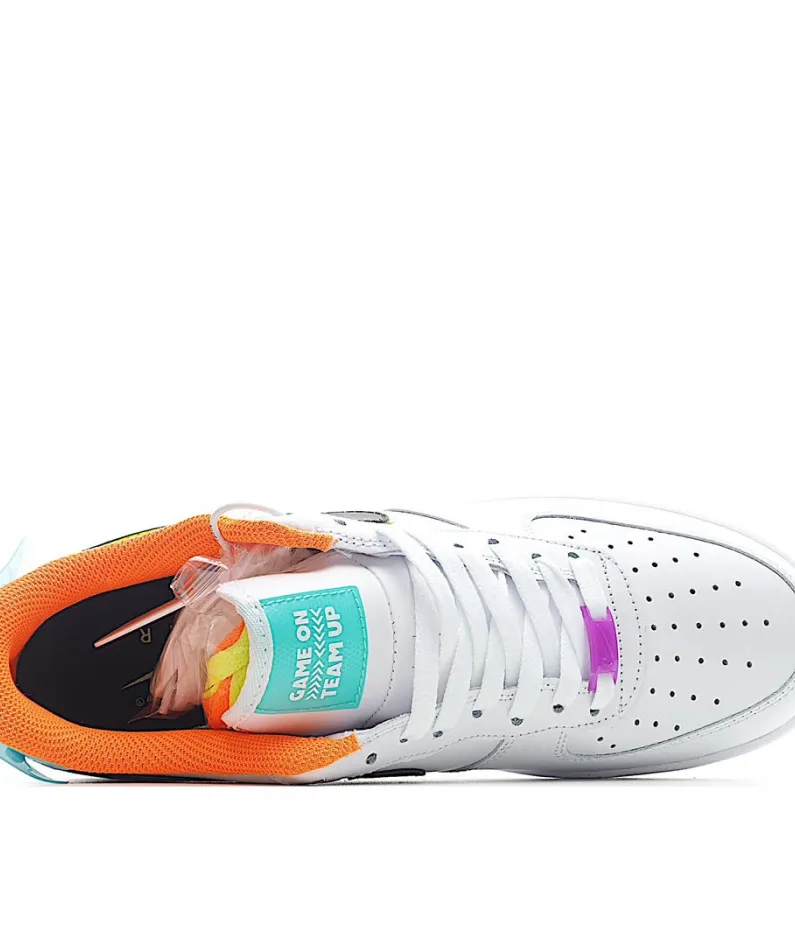 Nike Air Force 107 Sneakers White Black Orange