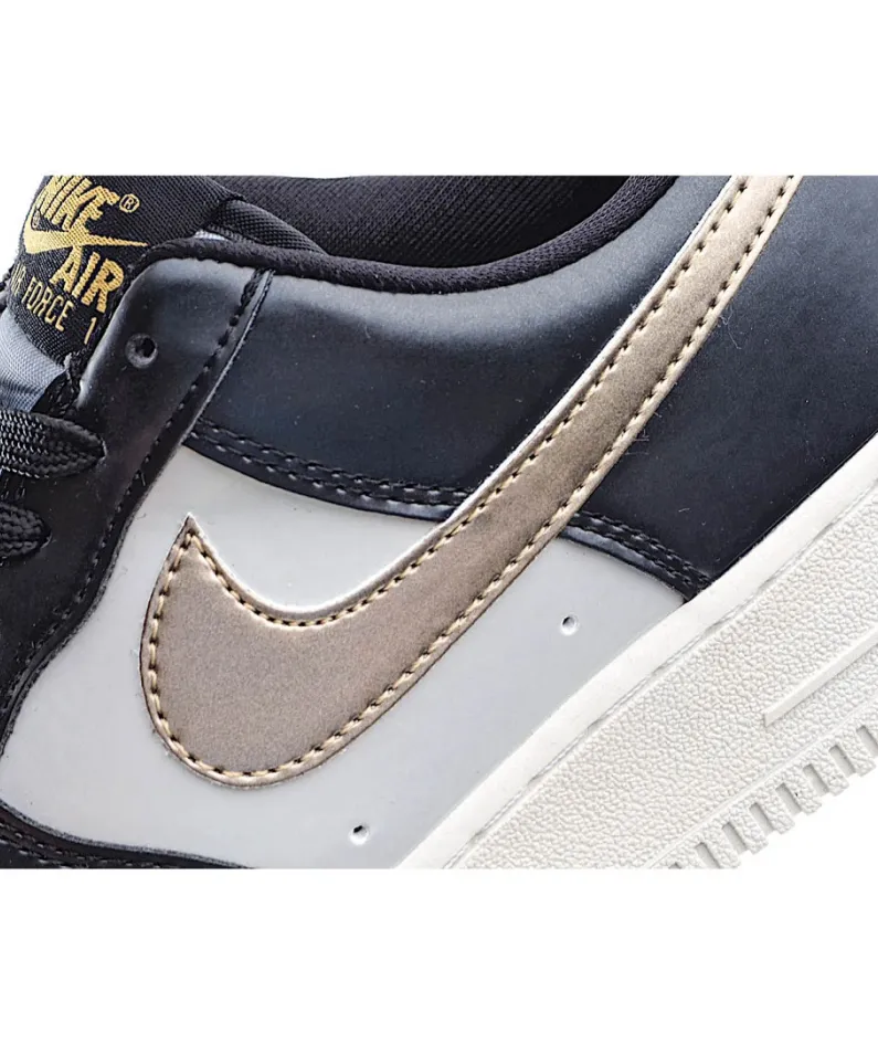 Nike Air Force 1 LV8 Black Gold Black Silver