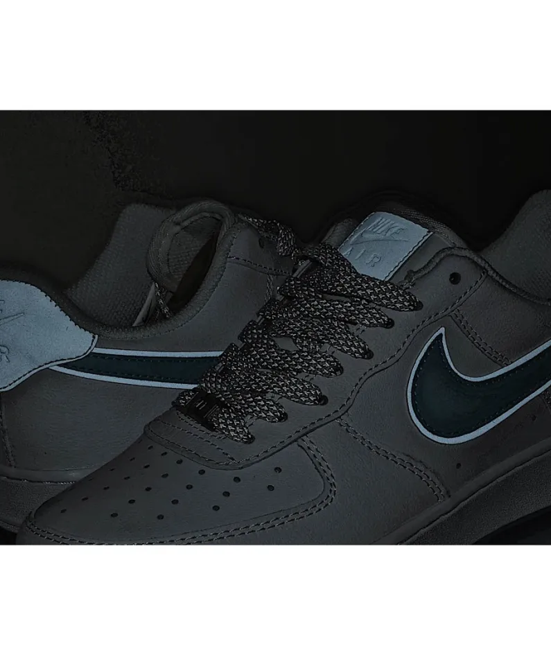 Nike Air Force 1 Sneakers White and Blue 3M Reflective