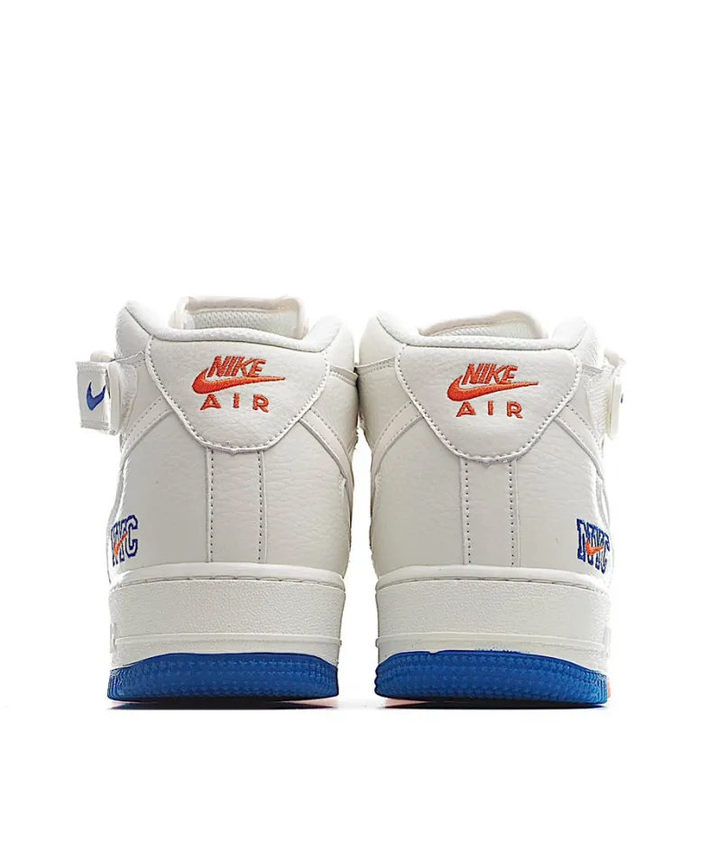 Nike Air Force 1 Mid07 Beige Blue Sneakers 3M Reflective