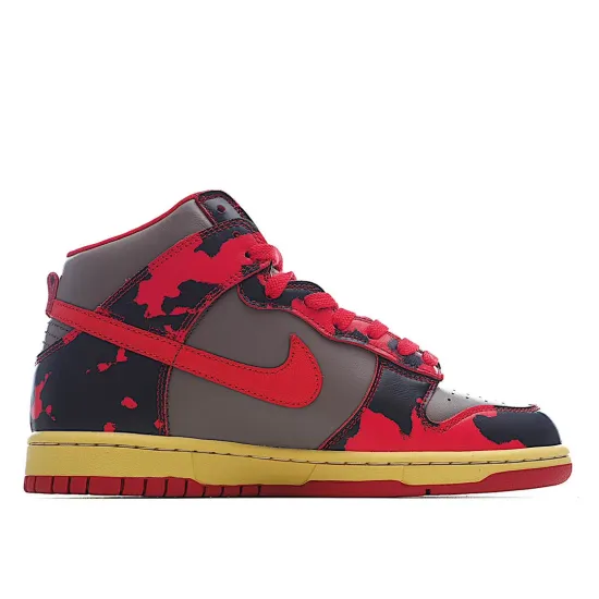 Nike Dunk High “Red Camo”  灰  黑 